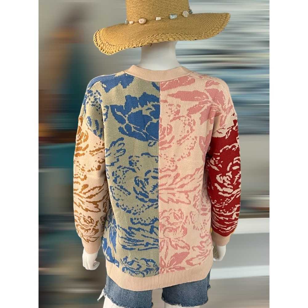 POLAGRAM Button up front print cardigan S M L XL - Picture 6 of 7